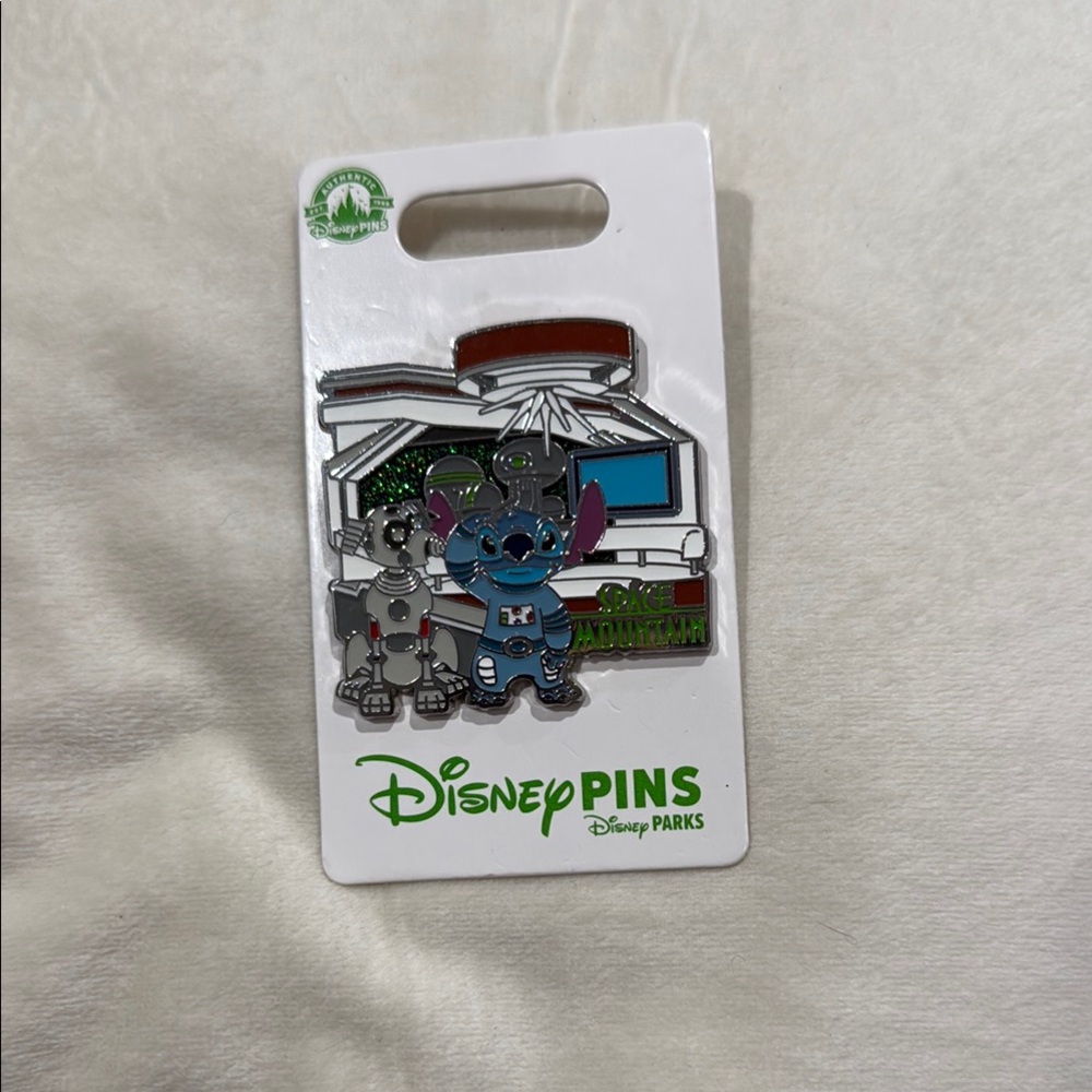 Disney Parks Stitch and Scrump Pin - Silver and Blue
